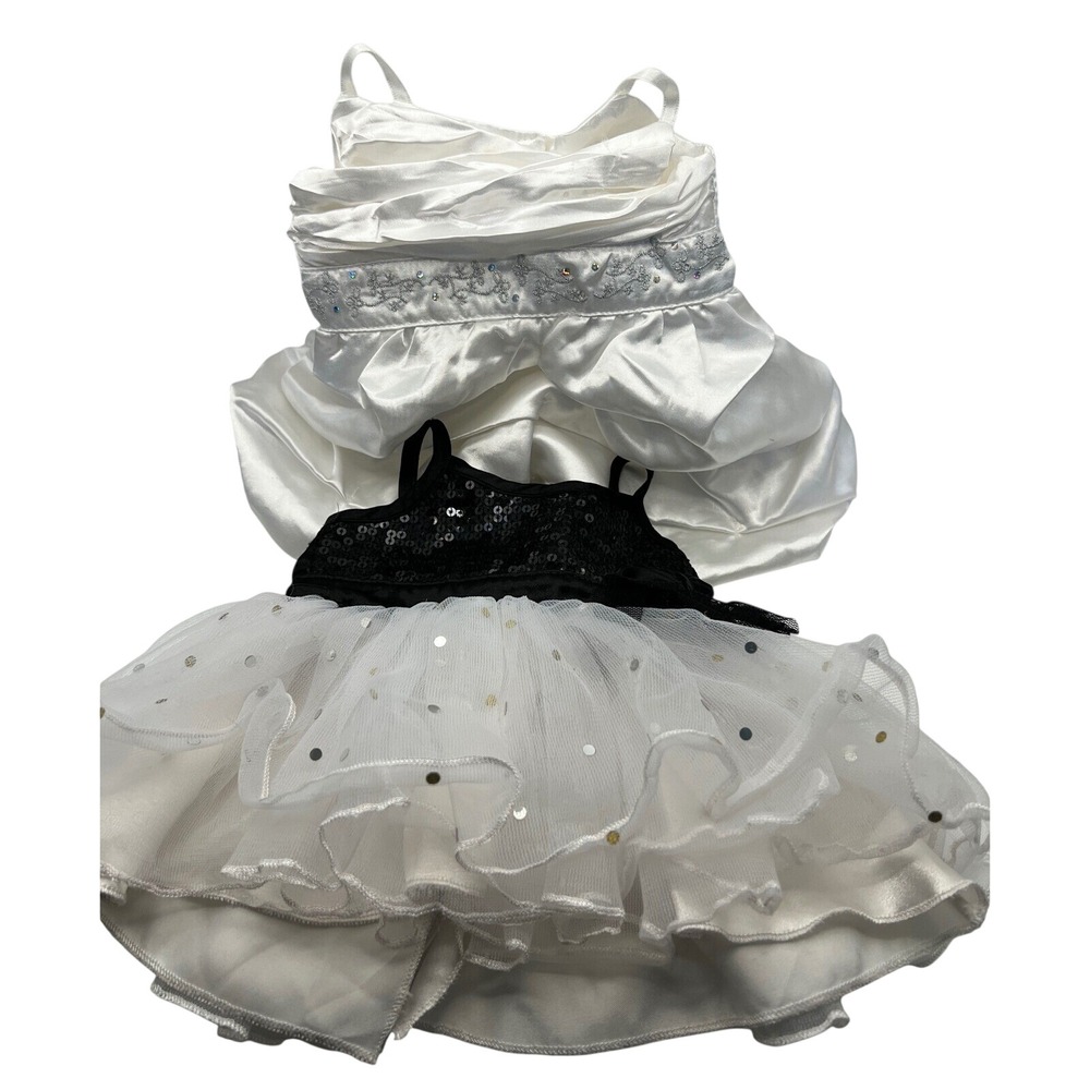 Build-A-Bear Party Dress Lot of 2 Justice 2012 tulle sequins sateen formal dress